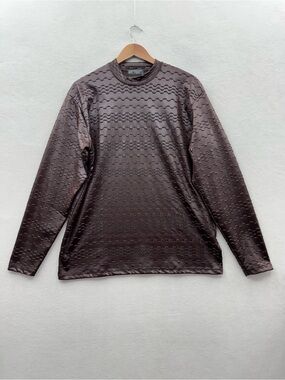 Vintage Farentino Ferre Men’s XL Texture Leather Look Long Sleeve Shirt Unique